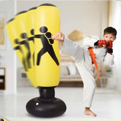 China Durable High Quality Fitness Training 1.6M Boxing Bag Kids Training Inflatable Free Sandbag Standing Boxing Mail for sale