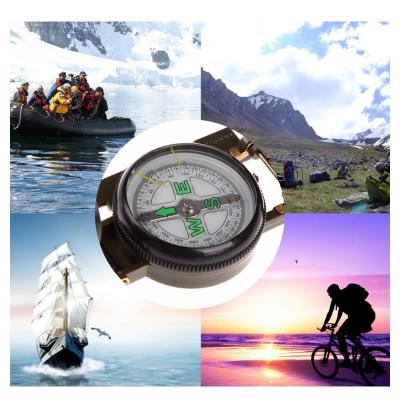 China Antique vintage compass aluminum alloy folding military multifunctional waterproof precision outdoor camping portable compass for sale