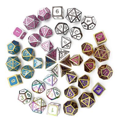 China Custom DND Games Metal Dice Set Number Dial Dice Table Board Game Desktop Adult Dice Casino for sale