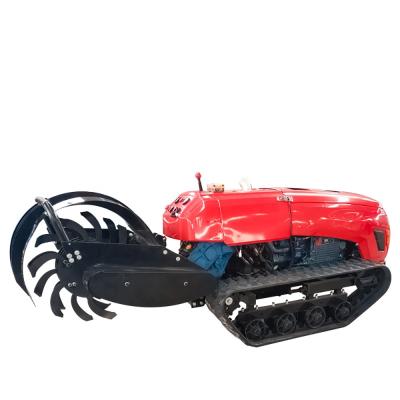 China Crawler 10hp Efficient Rotary Tiller Farm Garden Agriculture Rotavator Digging Machine Remote Control Plow Tiller Diesel Cultivator for sale