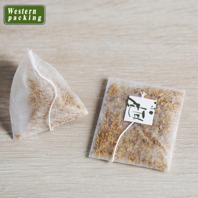 China 5.8*7cm white tea corn fiber tea bag with cotton string for loose tea for sale