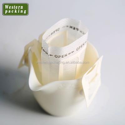 China Hotels Eco - Friendly Material Drip Coffee Filter Bag With Hanging Ear For Moving for sale