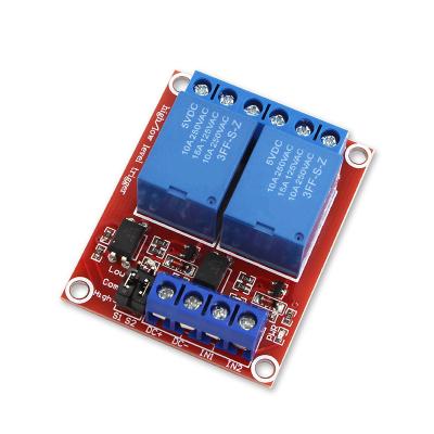 China Standard 2-way relay module with optocoupler isolation 5V red version for sale