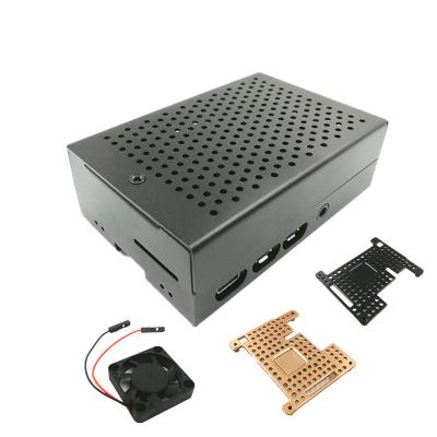 China Raspberry PI 4 Raspberry PI 4 Black Aluminum Case With Fan for for sale