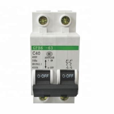 China High Quality 63A Series 1P 2P 3P 4P Miniature Circuit Breaker MCB Mini DC GPB6 DC Circuit Breaker 4kA for sale