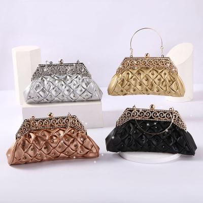 China Wholesale Diamond-encrusted banquet handbag dress evening clutch handbag customization new by elegant PU fashion dinner bag handbag for sale