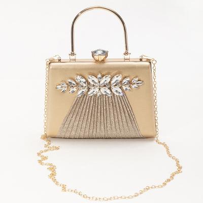 China Custom Wholesale New Vintage PU Handbag Fashion Trend Dinner Bag Shoulder Bag Simple Exquisite Party Chain Bag for sale