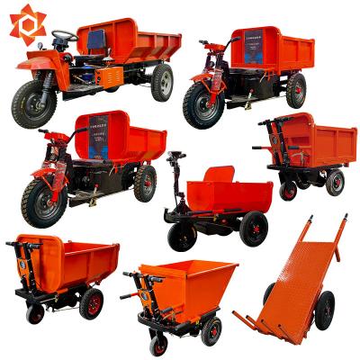 China Small earth transportation earth transport engineering vehicle farm construction dump cargo truck electric push brick car three wheel for sale