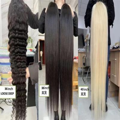 China Deep Wave 12A Wig Vendor Longest 36 38 40 50 In Black Hair Deep Wave Straight/Loose Full Natural Lace Front Wig And Blonde for sale