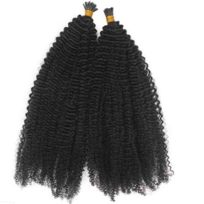 China Remy Human Hair Afro Kinky Curly 4b 4c 1g/strand Natural Body Wave Brazilian Remy Color I-Tip Hair Extensions 1g/strand for sale