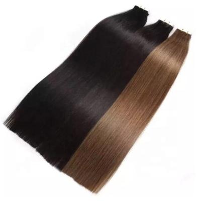 China Wholesaler Cuticle 8A Donor Weft Black Invisible Human Drawn Weft Black Cheap Silky Straight Double Wave Tape In Hair Extension for sale