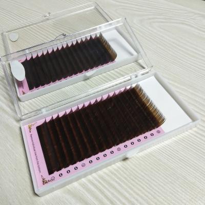 China Professional Salon False Mink Silk Volume Lashes Extensions D Loop 0.25mm Long Natural Eyelash Extensions 0.25mm Thickness Premium Individual for sale