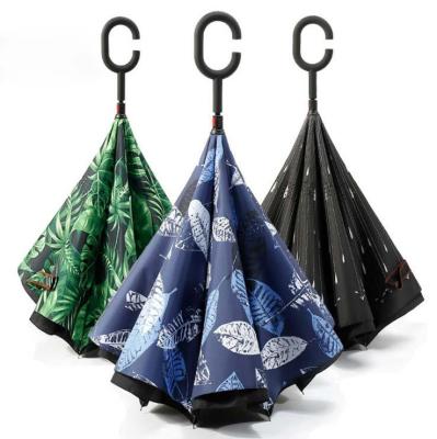 China Rustic Peacock Umbrella Rooster Tail Two Layer Wind Proof Umbrella Reversible Inverted Umbrellas for sale