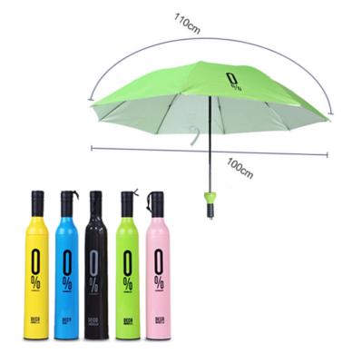 China Contemporary Uv WaterproofInterior Colorful Uv Decoration Parasol Advertising Block Custom Folding Umbrella Bottle For Gifts for sale