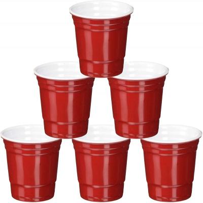 China Transitional Red 2oz Reusable Mini Shot Games Beer Pong Cups Plastic Party Shot Glass Drinking Cups for sale