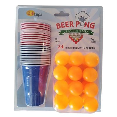 China Viable Cups and 24 PCs Ping Pong Balls Blister Pack Beer Pong Set of 24pcs beer for sale