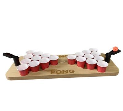 China 2OZ 2021 Party Drinking Mini Wooden Red Cups BeerPong Set Drinking Games for sale