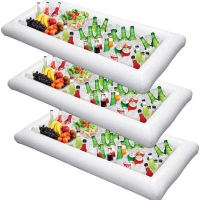 China Set PVC Air Filled Ice Square Bar White Air Filled Salad Bar Ice Tray Air Filled Ice Bucket for sale