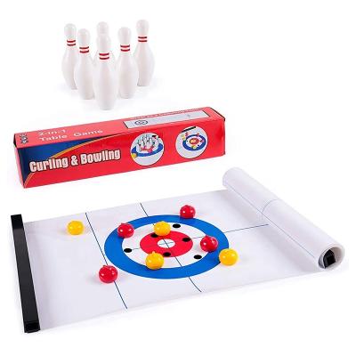 China Goods Ready to Ship 2 in 1 Table Bowling Curling Set for sale