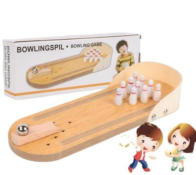 China Durable Mini Indoor Desktop Game Wooden Bowling Table Game Games for sale