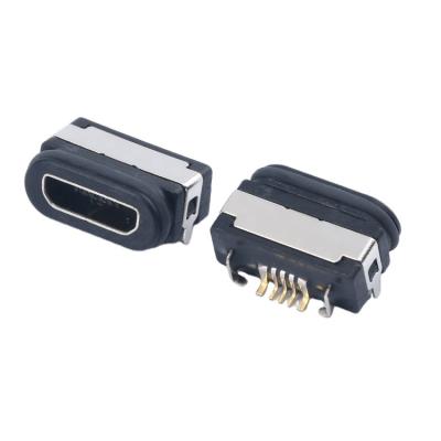 China PA10T+ 30%G.F 3A Waterproof IP67 Micro USB Type B 5 Pin SMT Female Connector USB 2.0 Micro B Connector with GND PIN for sale