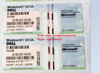 China Genuine Original  Free shipping Windows 7 Ultimate COA  Sticker x15 for sale