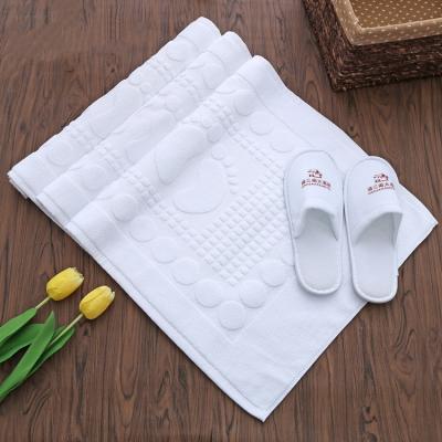 China Sustainable Wholesale Hotel 100% Cotton Anti Slip Non Slip Soft Bath Mats Bathroom Set for sale