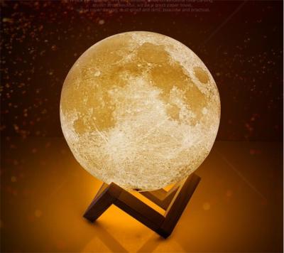 China 2019 New Design Decoration 3D LED Printing Moon Light With USB Charging for sale