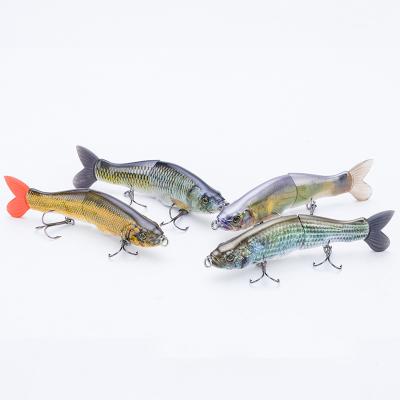 China ABS Hard Plastic Fishing Lure Set Segment Swimbait Bait Crankbait Triple Hooks 3D Eyes Snap Crankbait Vibe Joint Realistic Hard Descent for sale