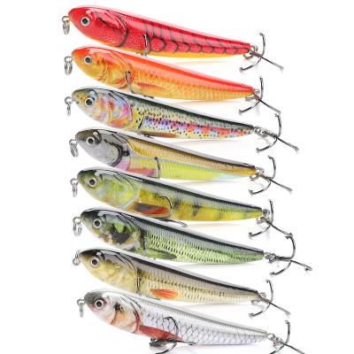 China Outdoor Fishing Bait Wobbler Water Walking Bait Top Water Activity Pencil Fishing Lure Artificial Hard Dog 7cm/6g for sale