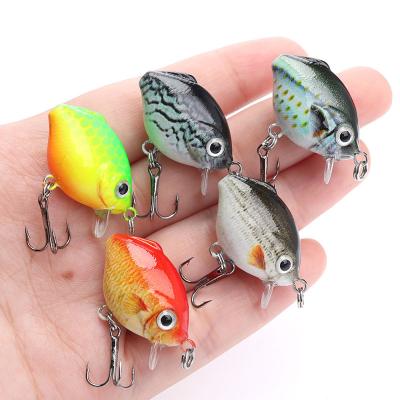 China ABS Plastic Swimbait Crankbait 25mm Fishing 2.31g Diving Lure For Perch, Pike Mini Fishing Lures Plastic Colorful Crankbaits for sale