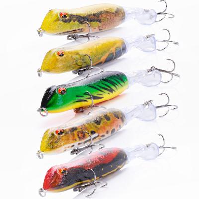 China ABS Hard Plastic Fishing Lures Float Minnow Like Frog Artificial Fishfrog 100mm18g With 2 Hooks Topwater Triple Bait Lure for sale