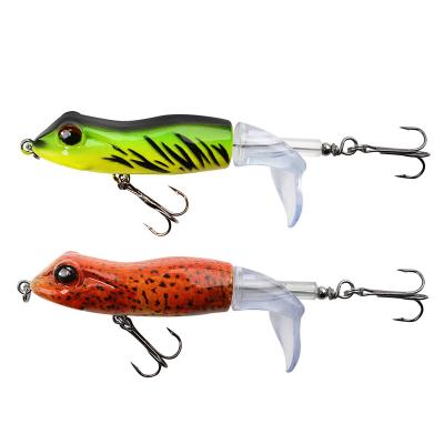 China ABS 9cm 11g Hard Plastic Frog Lie Plopper Topwater Fishing Lures For Low Hard Bait Lures Big Lie Snap PESCA Freshwater for sale