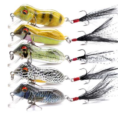 China ABS 5cm Hard Plastic Popular 6.5g Good Frog Fishing Lures Plastic Handmade Frog Lures With A Shrapen Hook for sale