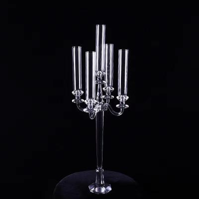 China Morden Wholesale Wedding Candle Holder Popular Selling Single Acrylic Candle Holders For Wedding Decorative for sale