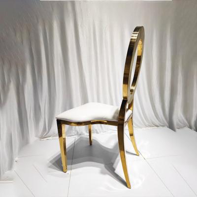 China Modern Dining Chair Design Leather Reception Stainless Steel Chair Decoration For Wedding Event Chair Restaurant And Banquet for sale