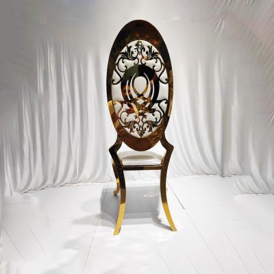 China Modern New Style Low Price Furniture Ceremony Stainless Steel New Chair With Round Back Gold Wedding Chairs for sale