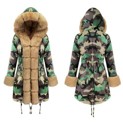 China Most Popular Women's Winter Large Coat Anti-wrinkle Long Collar Woolen Coat Warm Hooded Ladies Cotton for sale