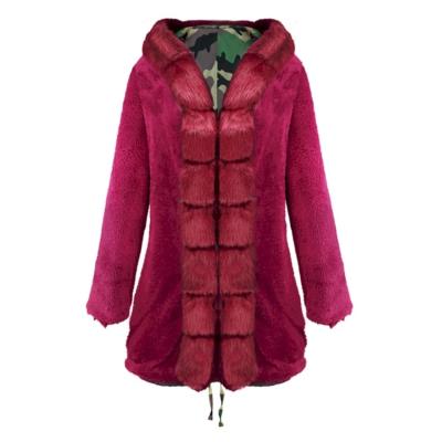 China Wholesale Anti-wrinkle Wool Big Collar Casual Warm Hooded Winter Coats Long Leather Coats For Ladies for sale