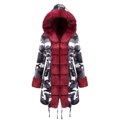 China New Fashion Style Anti-Wrinkle Warm Thick Over Coat Fur Winter Casual Hooded Long Coats For Women for sale