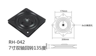 China 7 Inch Square Metal Turntable Swivel Furniture Parts Furniture Hardware for sale