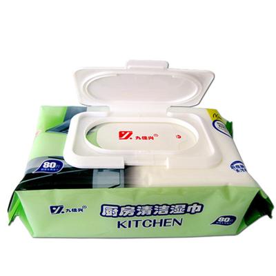 China Home Thick Multi-Purpose Kitchen Private Label Household Spunlace Cleaning Wet Cloths for sale