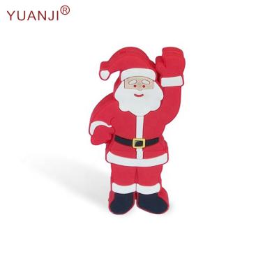 China Silicone Customized Gift PVC Cartoon Christmas Santa USB Flash Drive For Xmas Gift for sale