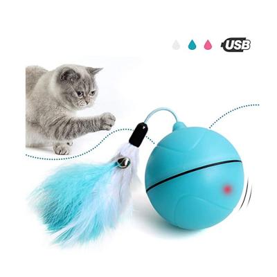 China Cat Toy Newest Viable Smart Interactive Version 360 Degree Self Rotating Ball USB Rechargeable Element Rotating Led Light Pet Toy for sale