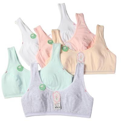 China 100% QUICK DRY cotton bras for kids teen girls shaping bras tops teen underwear lingerie under fabric strap thin topic sleeveless vest for sale