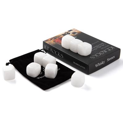 China 9 Pcs Disposable Whiskey Ice Stones Wine Drink Cooler Cubes Whiskey Rocks Reusable Granite Pocket Cubes Granite Whiskey Stones for sale