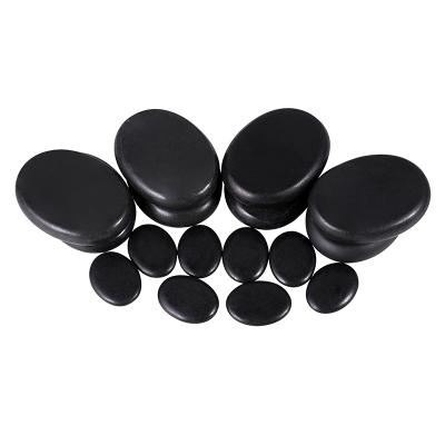 China Various Size Energy Black Face Spa Easy Hot Massage Stone With Heater For SPA For Sauna for sale