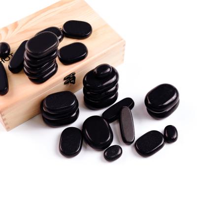 China 28 Pcs Easy Body Massage Stone Set Basalt Massage Stone Set For Woman SPA for sale