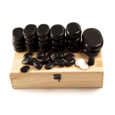 China Easy Hot Selling Amazon Body Massage Stone Set 50pcs/set 100% Natural Hot Stone For Body Massage Stone for sale