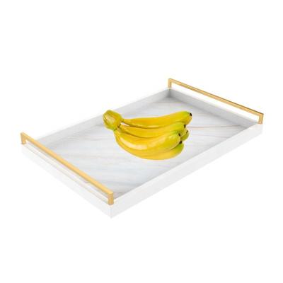 China Promotional White Food Tray Hotel Use Home Marble Vanity Tray On Sale Accept OEM for sale